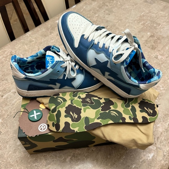Abc Camo Blue Camo Sneakers Abc Camo Blue Bape Shoes 2021 Bape Sta
